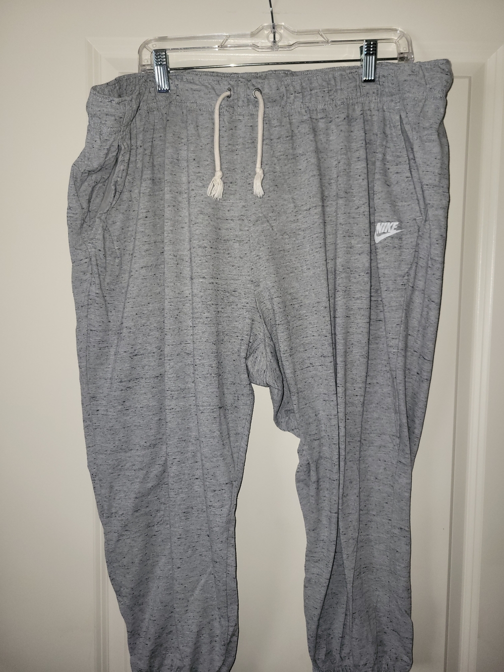 Nike Light Heather Gray Joggers with Drawstring